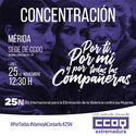 CCOO celebrar una concentracin y un acto sindical el 25N en Mrida 