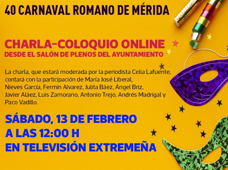 Charla coloquio online y exposicin repasan el 40 aniversario del Carnaval Romano Mrida