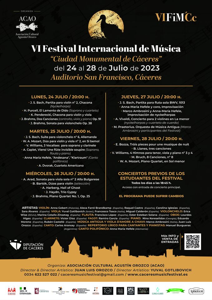 El VI Festival Internacional de Música se celebra en Cáceres del 24 al