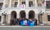 Colectivos de mujeres acompaan al Ayuntamiento de Badajoz en acto institucional por 8M