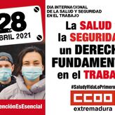 CCOO se concentra en Badajoz para exigir cumplimento de Ley Prevencin Riesgos Laborales