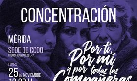 CCOO celebrar una concentracin y un acto sindical el 25N en Mrida 