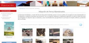 La Diputacin de Badajoz activa la web para adoptar perros