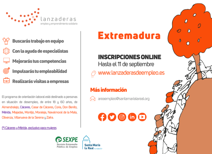 Extremadura contar en septiembre con 13 nuevas Lanzaderas de Empleo 
