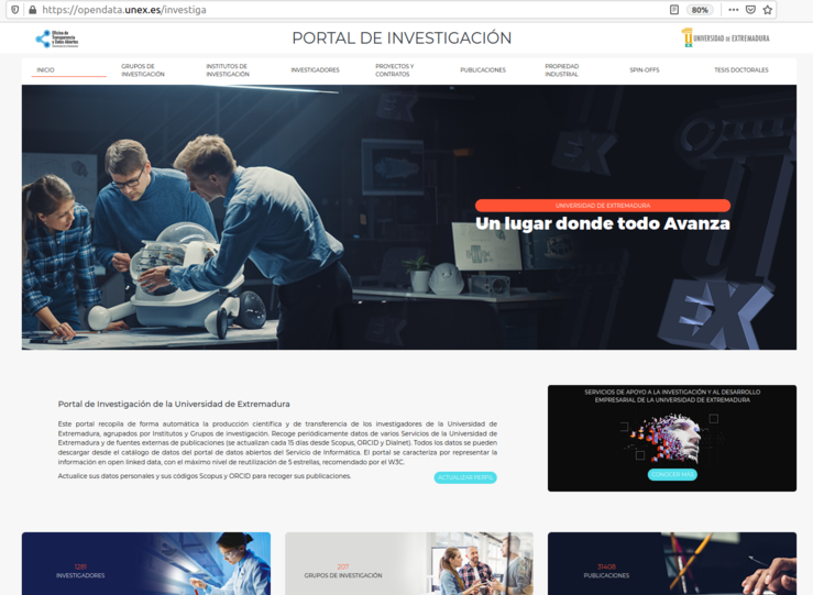 Nuevo Portal de Investigacin de la Universidad de Extremadura
