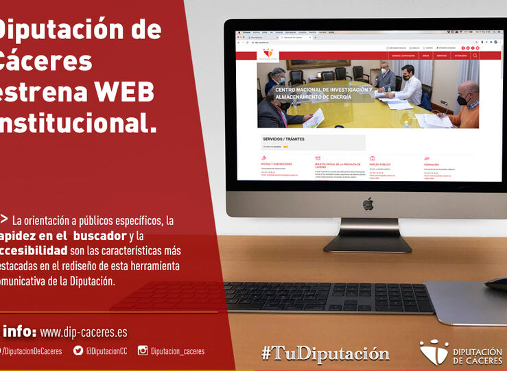 La Diputacin de Cceres estrena nueva web institucional 