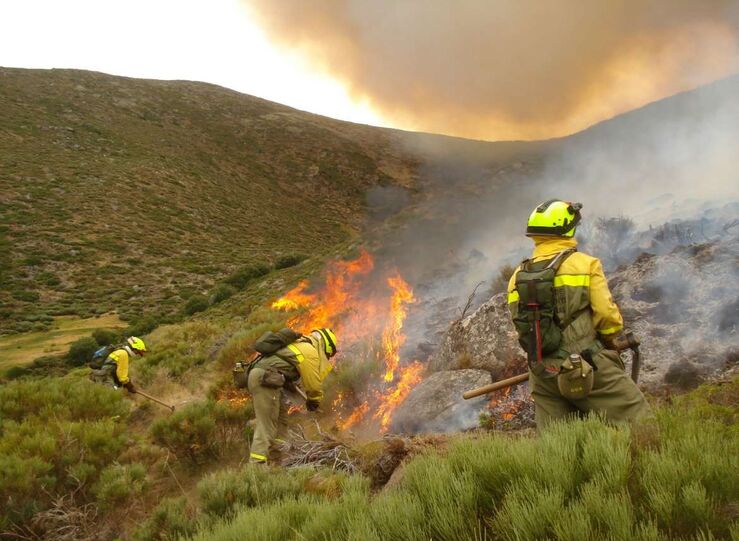 El consejero de Medio Rural agradece el trabajo de los bomberos forestales 