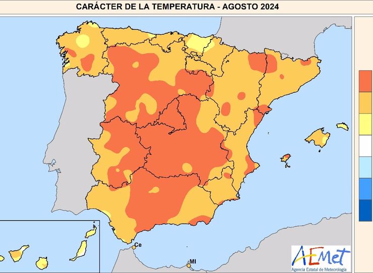 Agosto de 2024 fue el ms clido en Espaa desde 1961 con una temperatura media de 25C