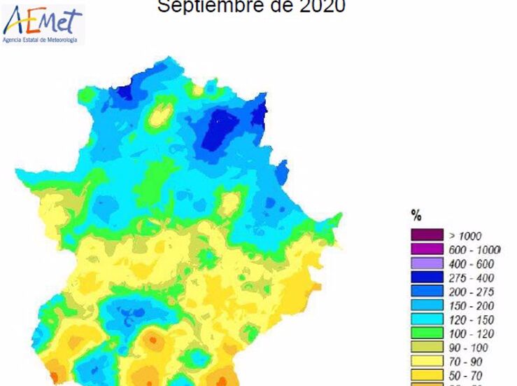 Septiembre ha sido un mes hmedo en Extremadura