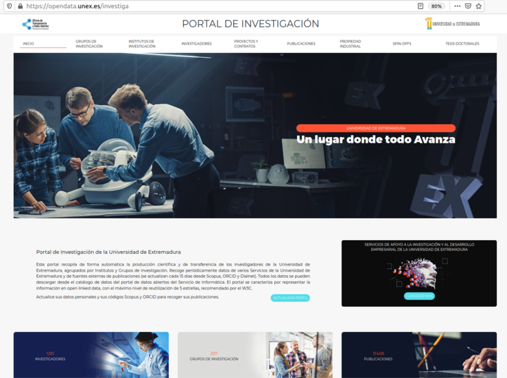 Nuevo Portal de Investigacin de la Universidad de Extremadura