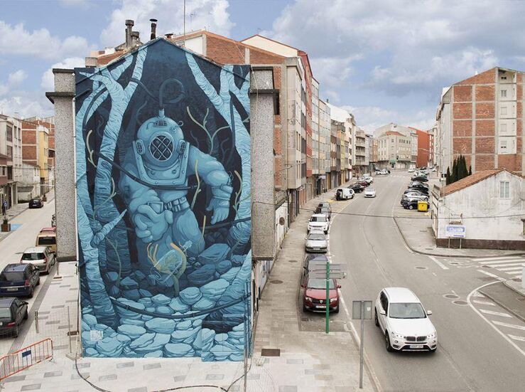 El certamen de arte urbano Muro crtico hace su ltima parada en Navaconcejo 