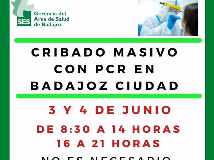 El SES organiza un cribado masivo con PCR en la Factora Joven de Badajoz