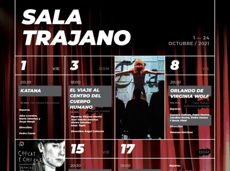 Sala Trajano ofrecer ocho espectculos teatrales durante el mes de octubre