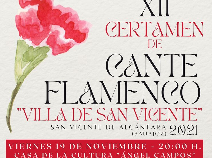 Flamencos extremeos y andaluces participarn en el Certamen Cante Villa de San Vicente