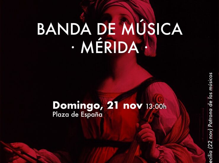 La Banda de Msica de Mrida ofrece un concierto este domingo con motivo de Santa Cecilia 