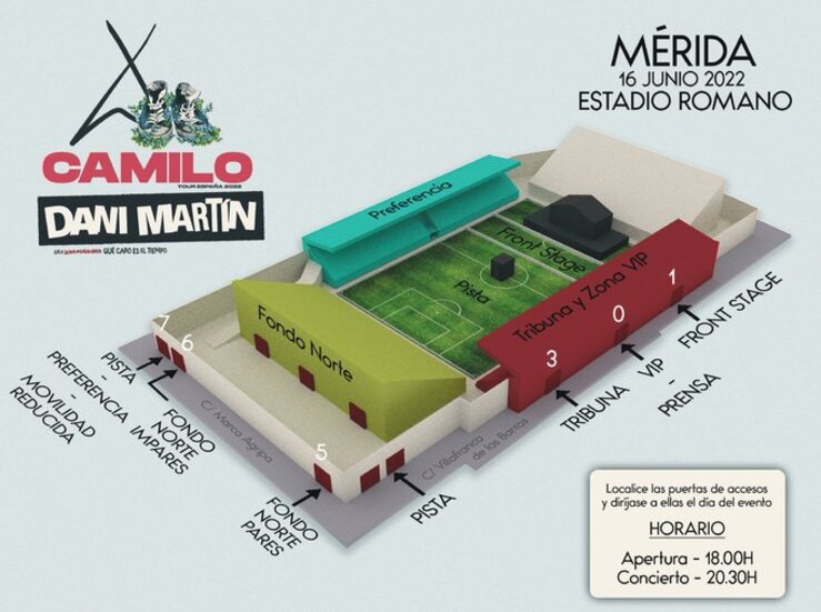 Ayuntamiento de Mrida establece recomendaciones para el concierto de Camilo y Dani Martn