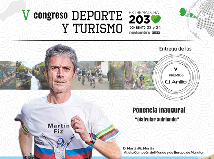 El atleta Martn Fiz abrir el V Congreso Deporte y Turismo Extremadura 2030