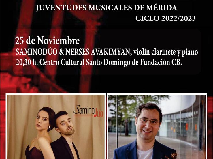 La Sociedad Filarmnica de Mrida organiza un concierto de violn clarinete y piano