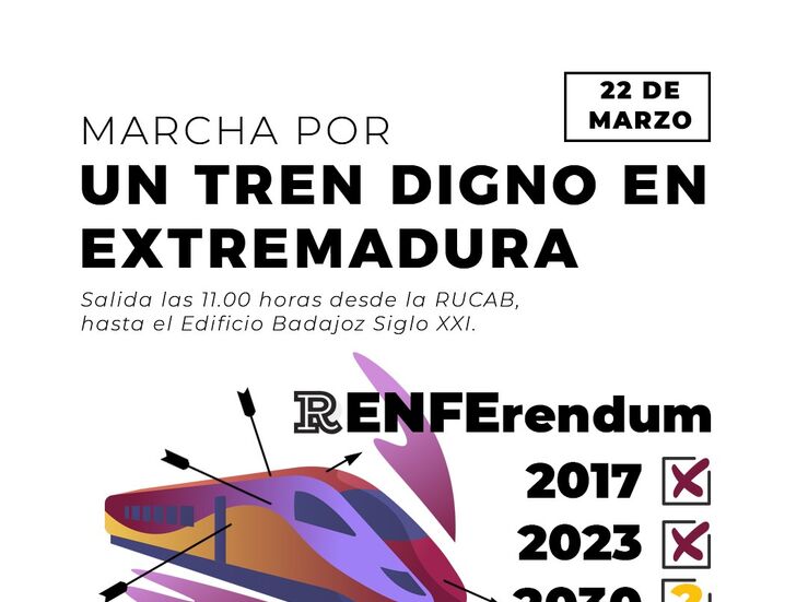 Los residentes de la RUCAB celebrarn una marcha por un tren digno para Extremadura