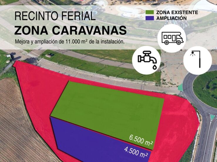 El Ayuntamiento de Badajoz mejorar y ampliar la zona de caravanas del Recinto Ferial