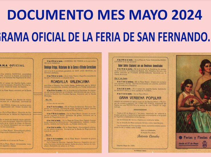 El programa de la Feria de San Fernando de 1934 Documento del mes Palacio de la Isla