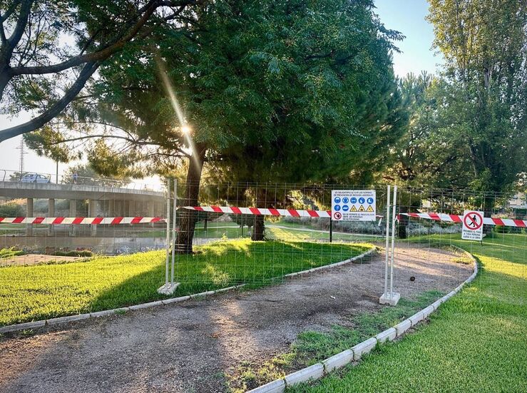 Obra de mejora de estacin bombeo de aguas residuales en el Rivillas en Badajoz en marcha