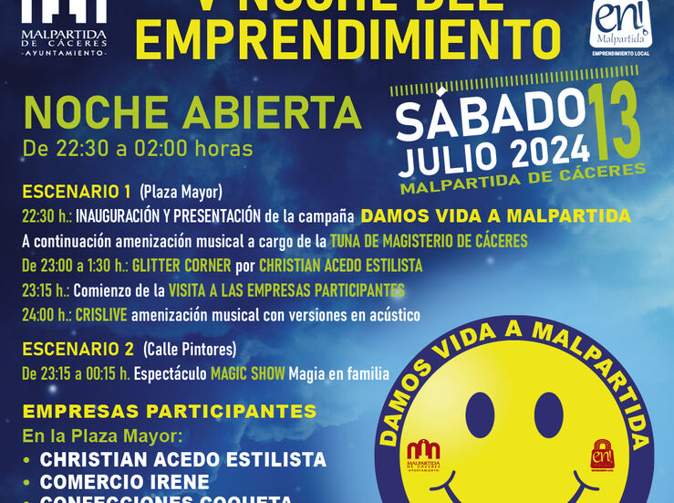 Malpartida de Cceres celebra este sbado la V Noche del Emprendimiento