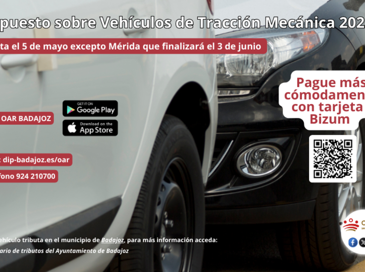 El plazo de pago del impuesto de circulacin en la provincia de Badajoz acaba el 5 de mayo