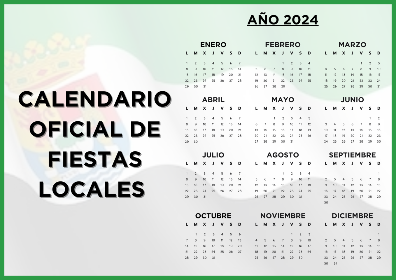 El DOE publica el calendario de los festivos locales para 2024 en